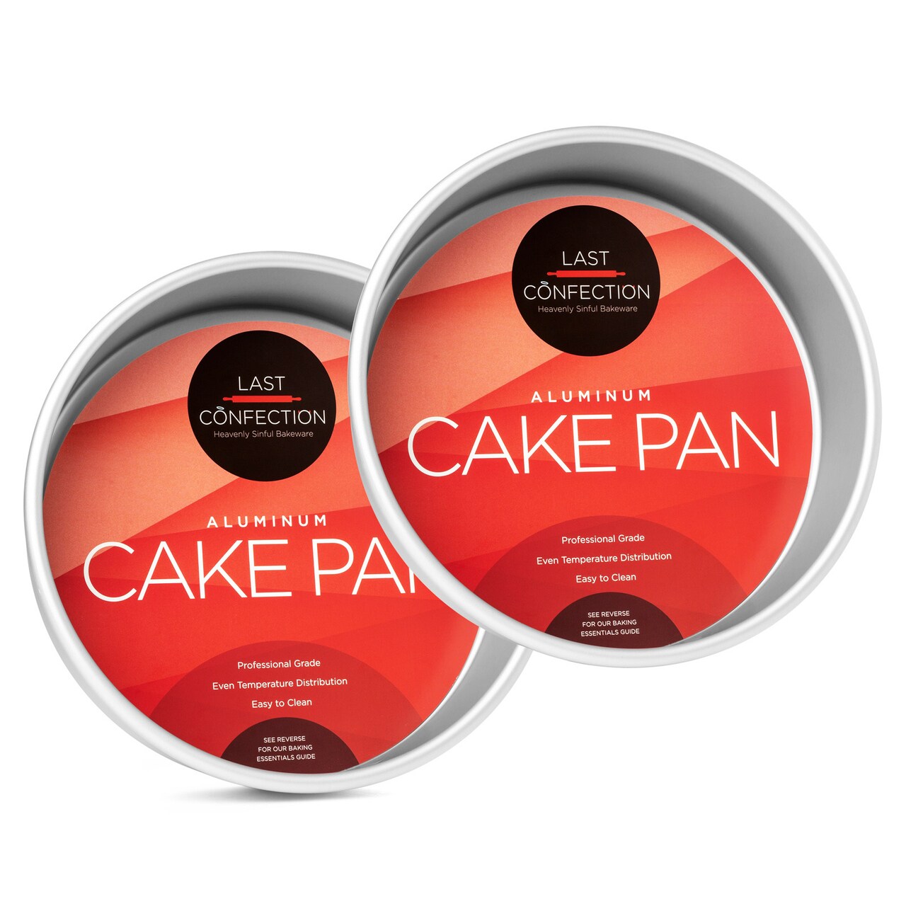 Last Confection Aluminum 2-Piece Round Cake Pan Sets - Professional Bakeware